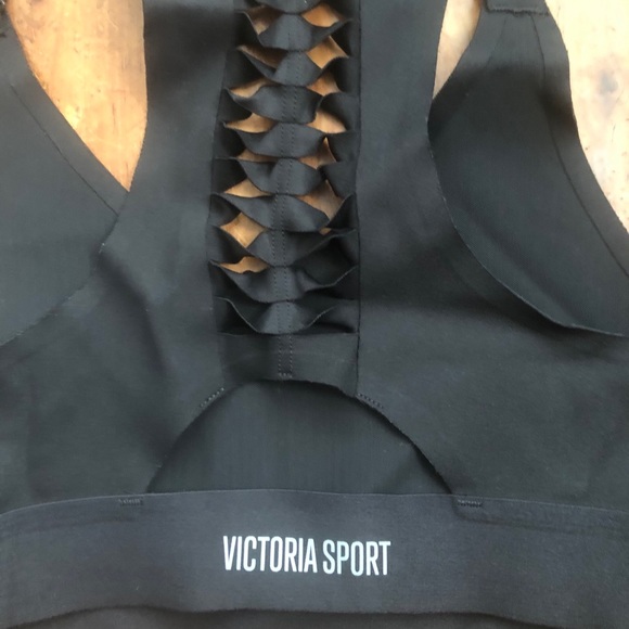 Victoria Sport Black Activity Bra / sports bra with woven back Small - Picture 4 of 8